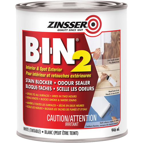 B-I-N&reg; 2 Primer, White, Very Flat, 946 ml, Can Equipex