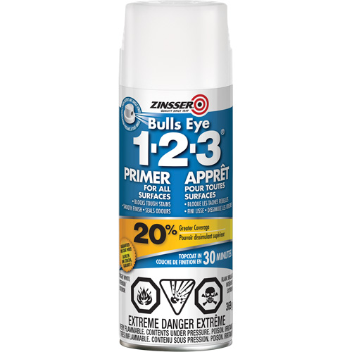 Appr&ecirc;t &agrave; base d'eau Bulls Eye 1-2-3, Canette a&eacute;rosol, Blanc Equipex