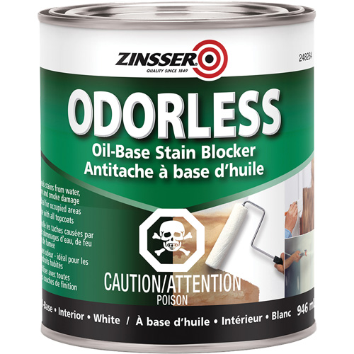 Appr&ecirc;t inodore &agrave; base d'huile qui bloque les taches, Blanc, Tr&egrave;s mat, 946 ml, Canette Equipex
