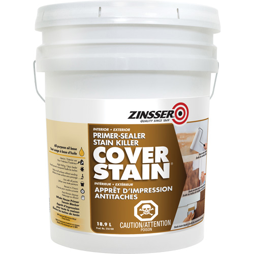 Scellant d'appr&ecirc;t &agrave; base d'huile Cover Stain, 18,9 L, Seau, Blanc Equipex