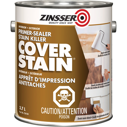 Scellant d'appr&ecirc;t &agrave; base d'huile Cover Stain, 3,7 L, Gallon, Blanc Equipex
