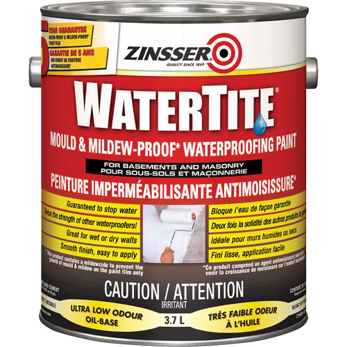 Watertite&reg; Mold & Mildew-Proof Waterproofing Paint, White, Eggshell, 3.78 L, Gallon Equipex