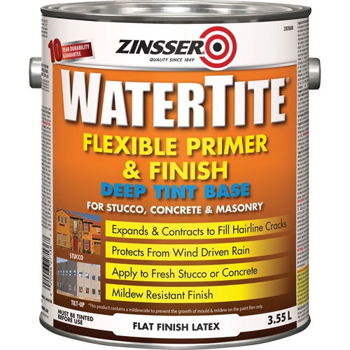 Watertite&reg; Weatherproof Flexible Primer & Finish, 3.55 L, Gallon, Deep Tint Base Equipex