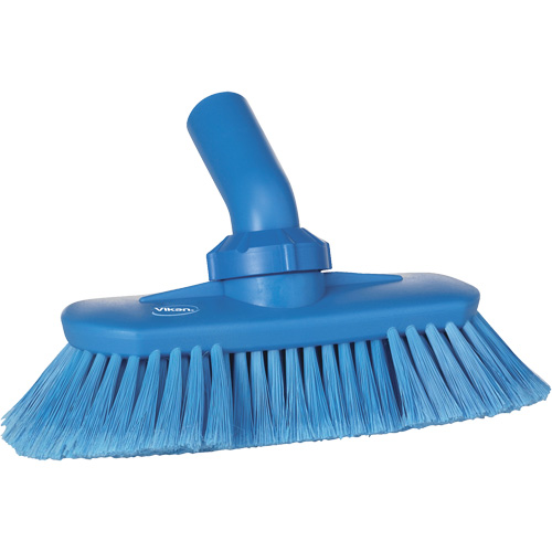 Angle-Adjustable Water-Fed Washing Brush, Soft Bristles, 9-1/4" Long, Blue Equipex