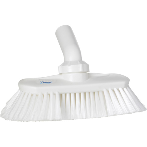 Angle-Adjustable Water-Fed Washing Brush, Soft Bristles, 9-1/4" Long, White Equipex