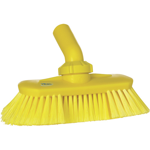 Angle-Adjustable Water-Fed Washing Brush, Soft Bristles, 9-1/4" Long, Yellow Equipex