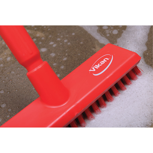 Brosse lave-pont aliment&eacute;e en eau, Crins Extra-ferme, 10-3/4", Polyester, Vert Equipex