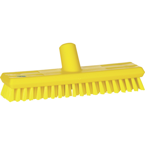 Brosse lave-pont aliment&eacute;e en eau, Crins Extra-ferme, 10-3/4", Polyester, Jaune Equipex