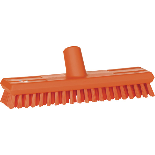 Brosse lave-pont aliment&eacute;e en eau, Crins Extra-ferme, 10-3/4", Polyester, Orange Equipex