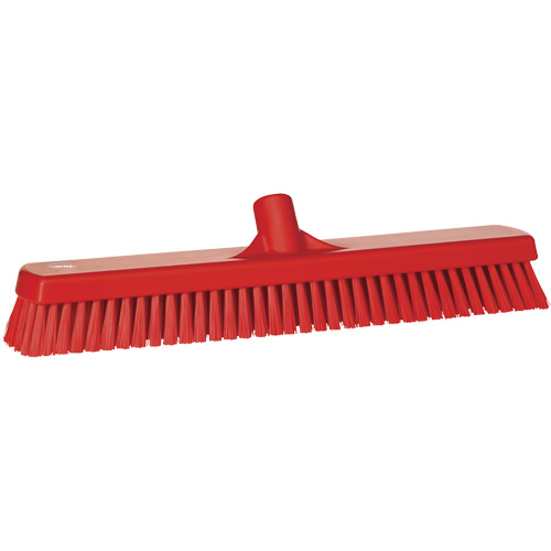 Brosse &agrave; r&eacute;curer pour planchers et murs, Crins Ferme, 19", Polyester, Rouge Equipex