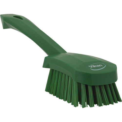 Brosse &agrave; r&eacute;curer avec manche court, Soies Ferme, Longueur de 10", Vert Equipex