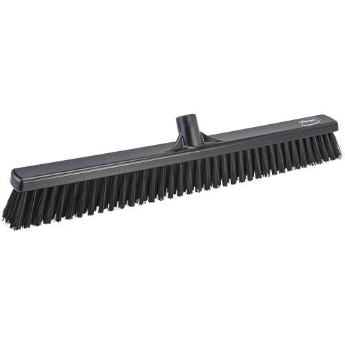 T&ecirc;te de balai-brosse &agrave; soies combin&eacute;es, Crins Cors&eacute;/Fin, 24", Polyester, Noir Equipex