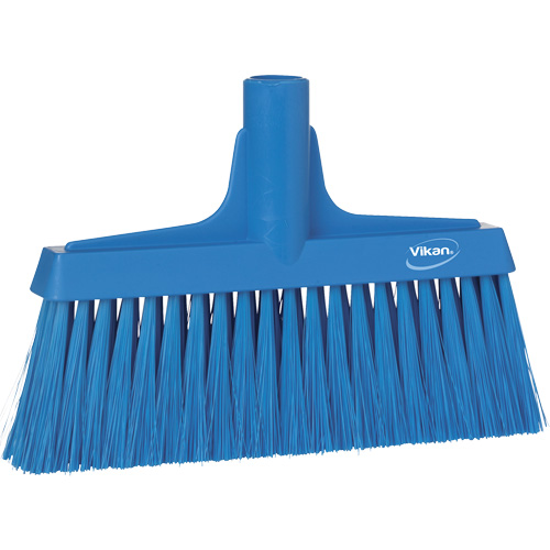 Upright Broom Head, Coarse/Fine Bristles, 10-1/4", Polyester, Blue Equipex
