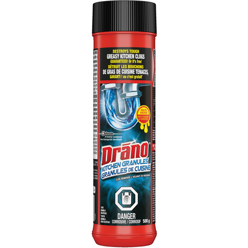 Granules nettoyantes pour drain d&eacute;vier de cuisine de Drano Equipex