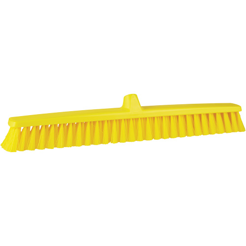 ColorCore Push Broom, Fine Bristles, 24", Polypropylene, Yellow Equipex