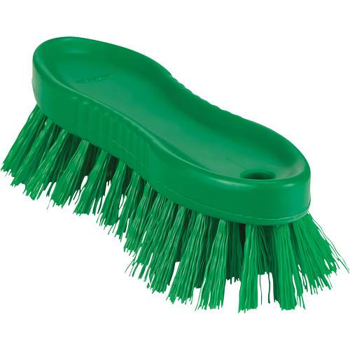 ColorCore Hand Brush, Stiff Bristles, 6" Long, Green Equipex