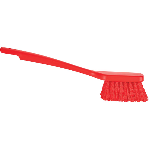 ColorCore Short Handle Brush, Stiff Bristles, 12" Long, Red Equipex