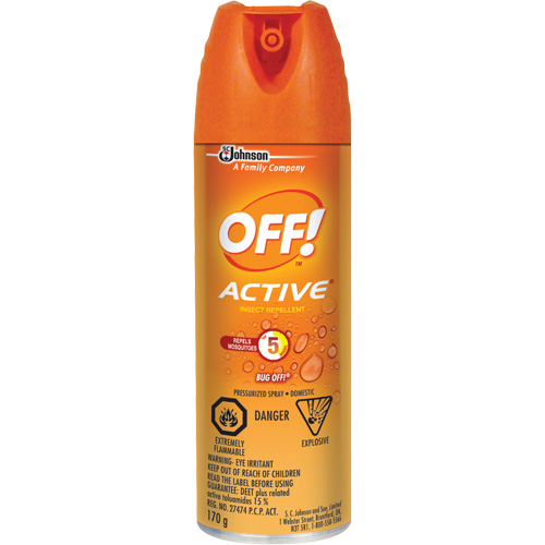 Insectifuge Off! Active, DEET &agrave; 15 %, A&eacute;rosol, 170 g Equipex