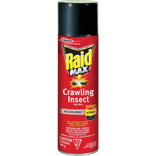 Insecticide contre les insectes rampants Raid Max, 500 g, Canette a&eacute;rosol, &agrave; base de solvant Equipex