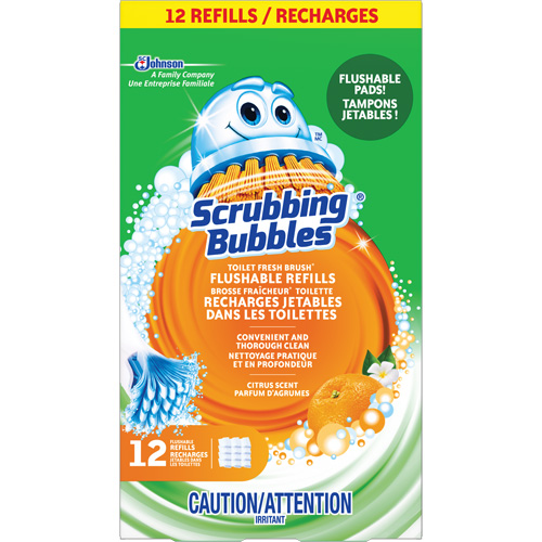 Recharge de tampons jetables dans les toilettes, pour la brosse pour cuvettes Scrubbing Bubbles Fresh Brush, Recharge Equipex