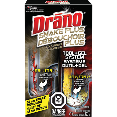 Trousse de furet et gel d&eacute;boucheur pour tuyaux de Drano Equipex