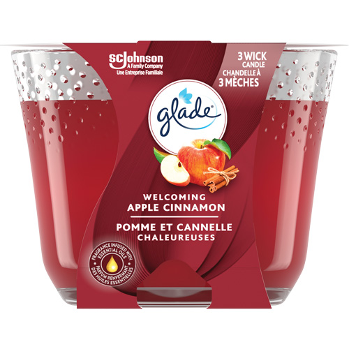 Chandelle &agrave; trois m&egrave;ches Glade, Pomme cannelle Equipex