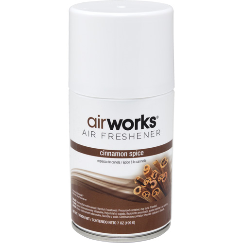 AirWorks&reg; Metered Air Fresheners, Cinnamon Spice, Aerosol Can Equipex