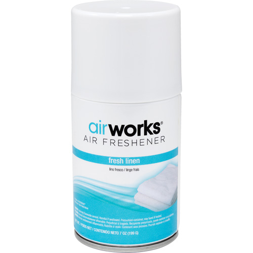 AirWorks&reg; Metered Air Fresheners, Fresh Linen, Aerosol Can Equipex