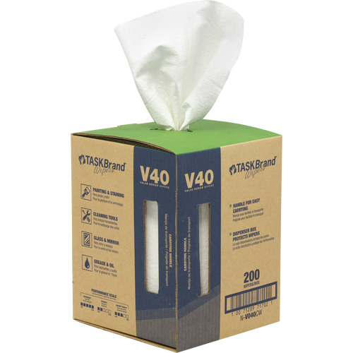 Essuie-tout de s&eacute;rie de qualit&eacute; V40 TaskBrand, Tout usage, 12" lo x 10" la Equipex