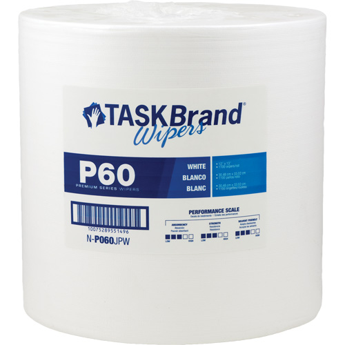 TaskBrand&reg; P60 Premium Series Wipers, All-Purpose, 13" L x 12" W Equipex