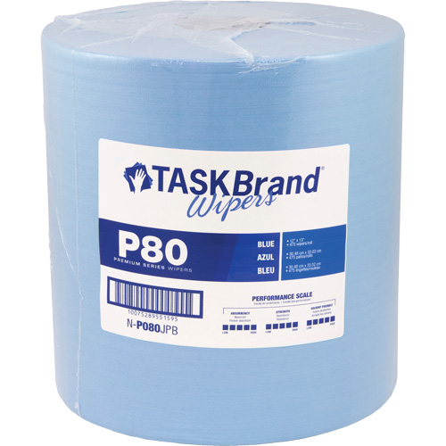 TaskBrand&reg; P80 Premium Series Wipers, Heavy-Duty, 13" L x 12" W Equipex