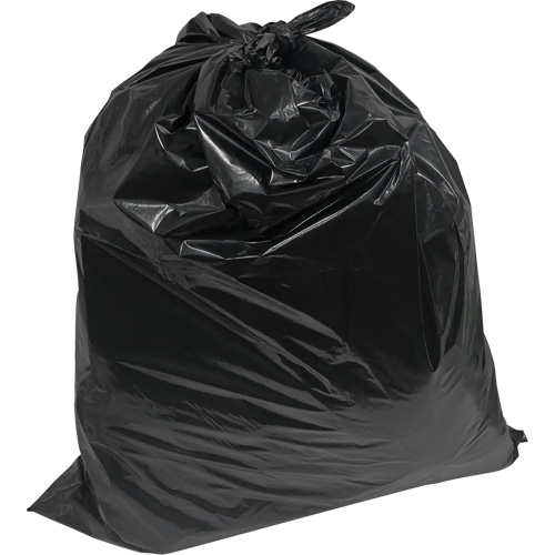 Industrial Garbage Bags, Strong, 26" W x 36" L, 0.9 mils, Black, 45 L (12 Gal.) Capacity Equipex