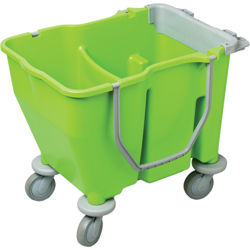 Double Mop Bucket with Wringer, 3.75 US Gal. (60 qt.) Capacity, Green Equipex