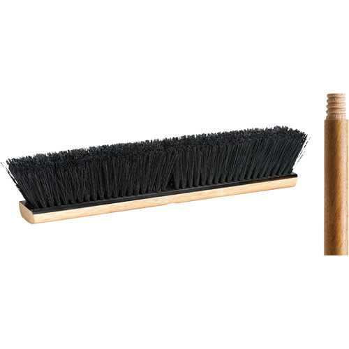 Balai-brosse avec manche, 18", Moyen, Soies Tampico Equipex