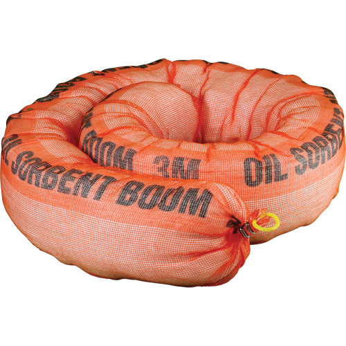 Barri&egrave;re de pollution absorbante pour produits p&eacute;troliers, Huile seulement, 1,5' lo x 10" la, Absorption 69,3 gal Equipex