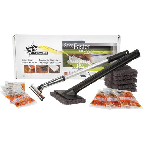 Trousse de d&eacute;marrage du syst&egrave;me de nettoyage rapide de plaque de cuisson Scotch-Brite Equipex