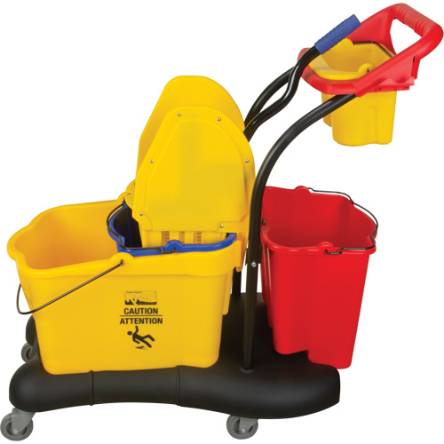 Multifunctional Mop Trolley, Down Press, 9.5 US Gal.(38 Quart), Yellow Equipex
