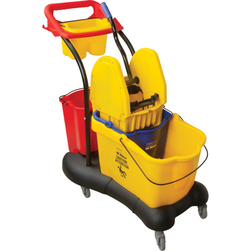 Multifunctional Mop Trolley, Down Press, 9.5 US Gal.(38 Quart), Yellow Equipex