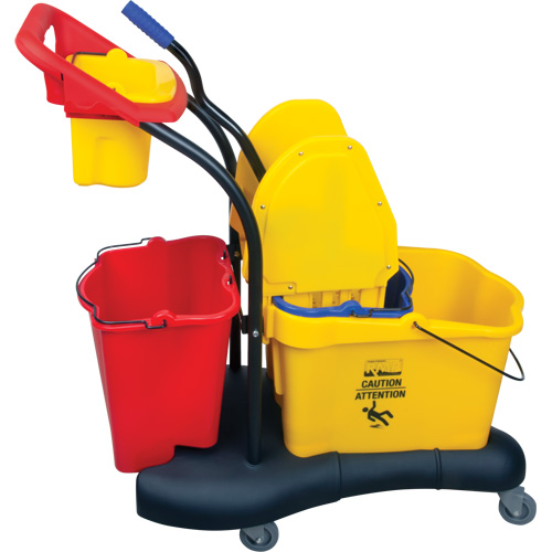 Multifunctional Mop Trolley, Down Press, 9.5 US Gal.(38 Quart), Yellow Equipex