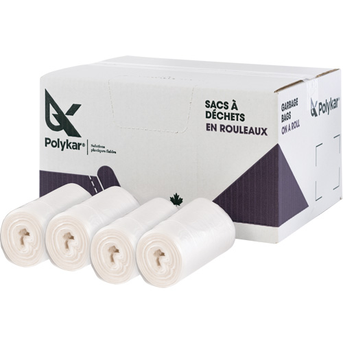 Sacs &agrave; d&eacute;chets de haute densit&eacute;, Utilitaire, 22" la x 20" lo, 8 microns, Givr&eacute;, Capacit&eacute; 23 L (6 Gal.) Equipex