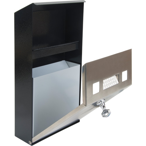 Cendrier, Montage mural, Acier inoxydable, Capacit&eacute; 1 Litre, Hauteur 11-4/5" Equipex