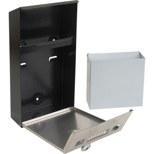 Cendrier, Montage mural, Acier inoxydable, Capacit&eacute; 1 Litre, Hauteur 11-4/5" Equipex