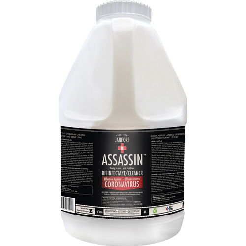 Nettoyant d&eacute;sinfectant pr&ecirc;t &agrave; l'emploi Janitori Assassin, 4 L, Cruche Equipex