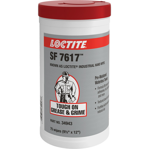 SF 7617 Industrial Hand Wipes, 75 Wipes, 12" x 9-1/2" Equipex