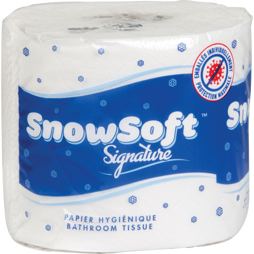 Papier hygi&eacute;nique de premi&egrave;re qualit&eacute; Snow Soft, 2 Pli, 600 Feuilles/Rouleu, Longueur 145', Blanc Equipex