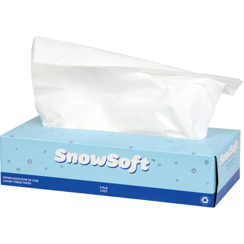 Snow Soft Premium Facial Tissue, 2 Ply, 7.4" L x 8.4" W, 100 Sheets/Box Equipex