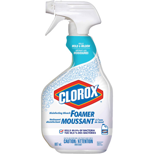 Mousse d&eacute;sinfectante &agrave; l'eau de Javel, 887 ml, Bouteille &agrave; g&acirc;chette Equipex