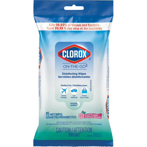 Lingettes d&eacute;sinfectantes On the Go, 15 lingettes Equipex