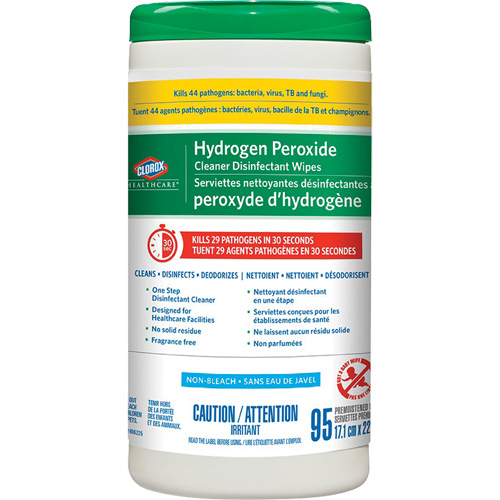 Lingettes d&eacute;sinfectantes et nettoyantes &agrave; base de peroxyde d'hydrog&egrave;ne Healthcare, 95 lingettes Equipex