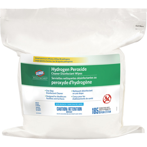 Lingettes d&eacute;sinfectantes et nettoyantes &agrave; base de peroxyde d'hydrog&egrave;ne Healthcare, 185 lingettes Equipex